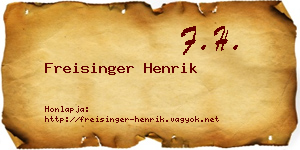 Freisinger Henrik névjegykártya